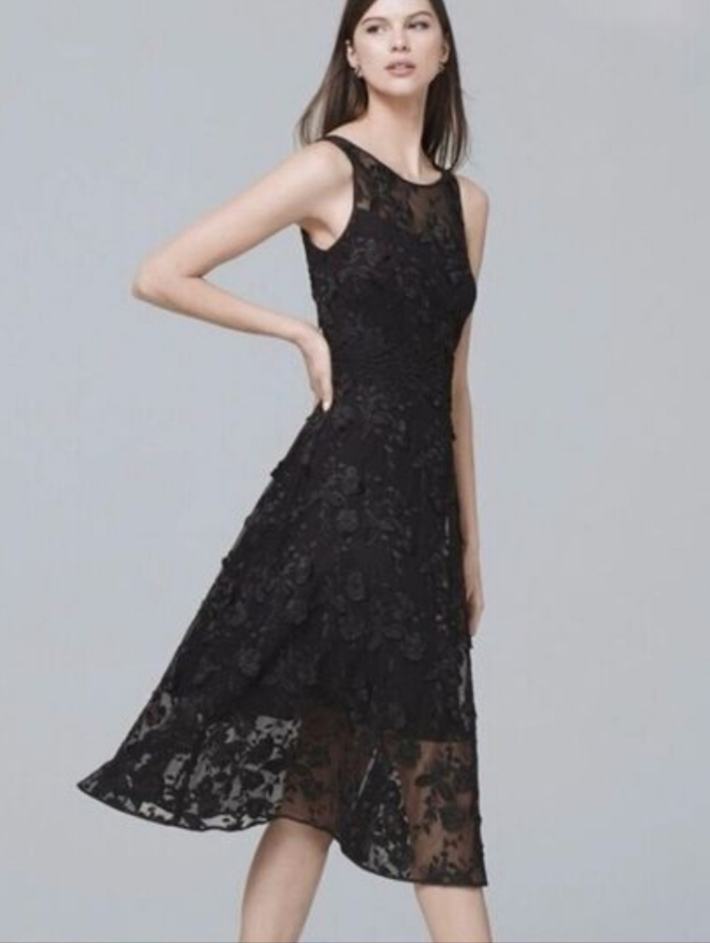 WHBM Lace Applique Dress Size 2